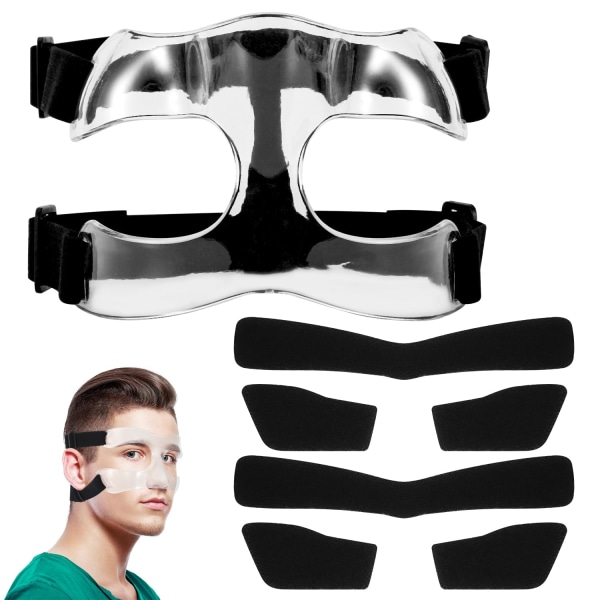 Nässkydd, justerbart nässkydd med ventilerande vadderad sidoöppning Skyddsmask för basket fotboll Vuxna ungdomar A
