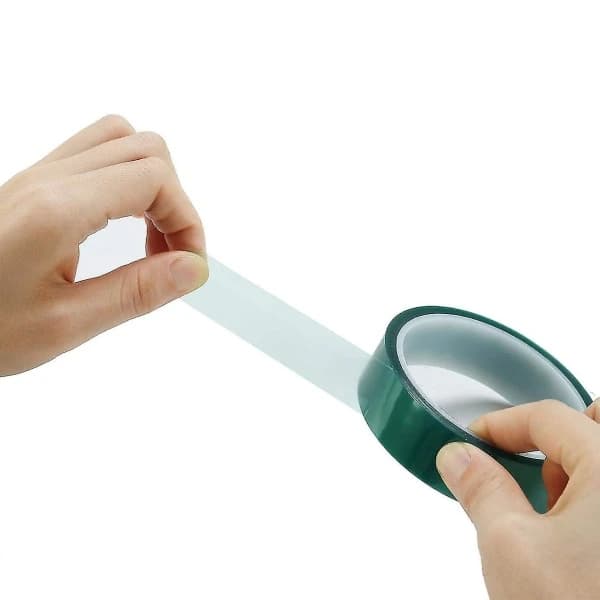 2 rullar PET pulverlackerad grön högtemperatur polyestermaskeringstejp idealisk för målning (50 mm x 33 m)