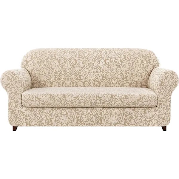 /EA/Sofaovertræk Sofaovertræk 2 Dele Jacquard Damask Overtræk med S