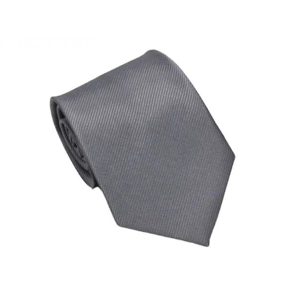 /EA/Smart Casual Herrslips, Polyester Twill, Handgjord Solid Tiegrey