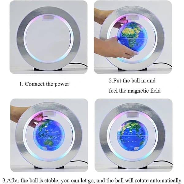 /EA/1 Levitationsflydende Globus 4 tommer Roterende Magnetisk Mystisk