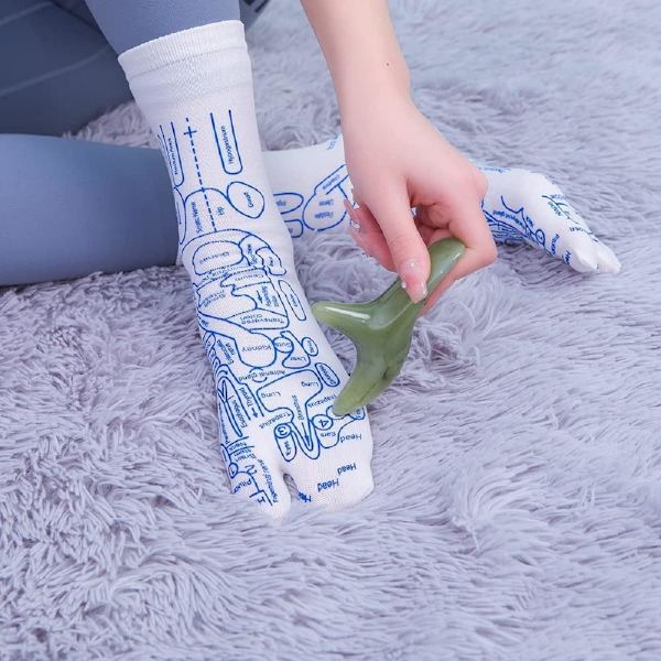 Reflexologisockor med verktyg för kvinnor och män, smärtlindrande akupunktursocka för fotmassage, förbättrar cirkulationen For Men