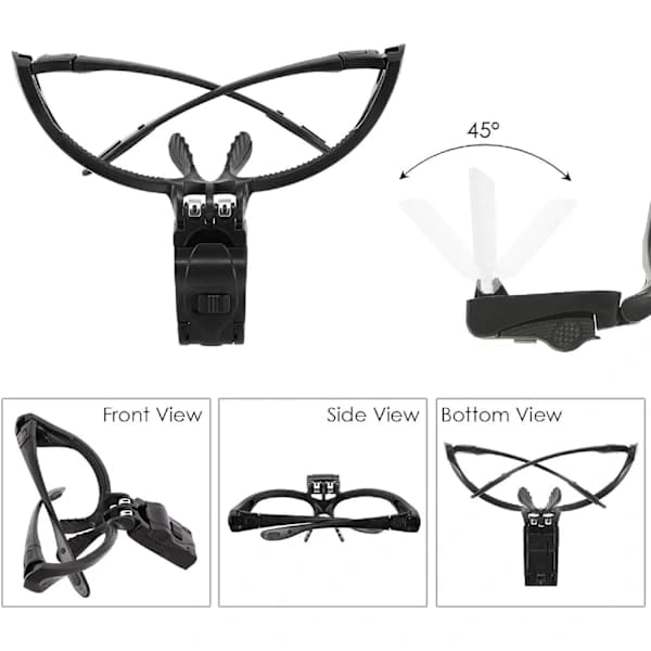 /EA/ Hodebåndsforstørrelsesglass med LED-lys, Håndfri lesehode