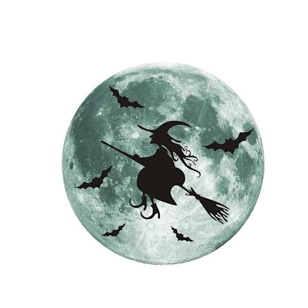 /EA/Halloween Måne Selvlysende Klistermærke - 30*30cm