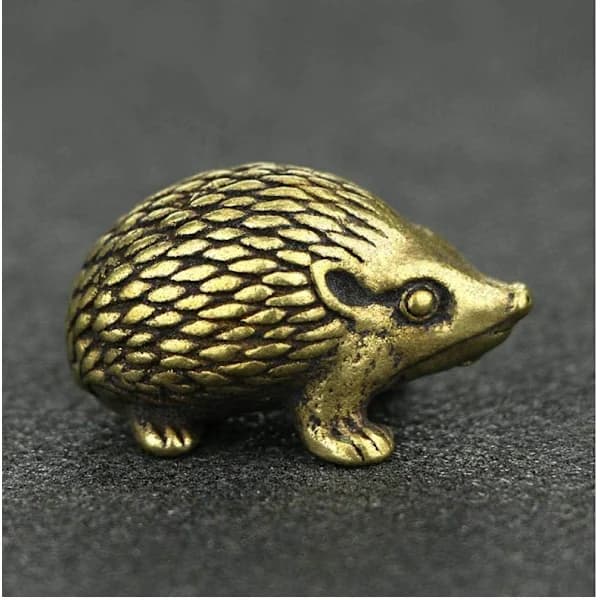 /EA/Metall Igelkotts Prydnad Mässing Igelkotts Figur Mini Statyett Djur