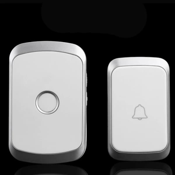 /EA/LED Trådlös Dörrklocka 36 Bärbar Dörrklocka 300m Räckvidd Dörrklocka EU-kontakt Silver-Max