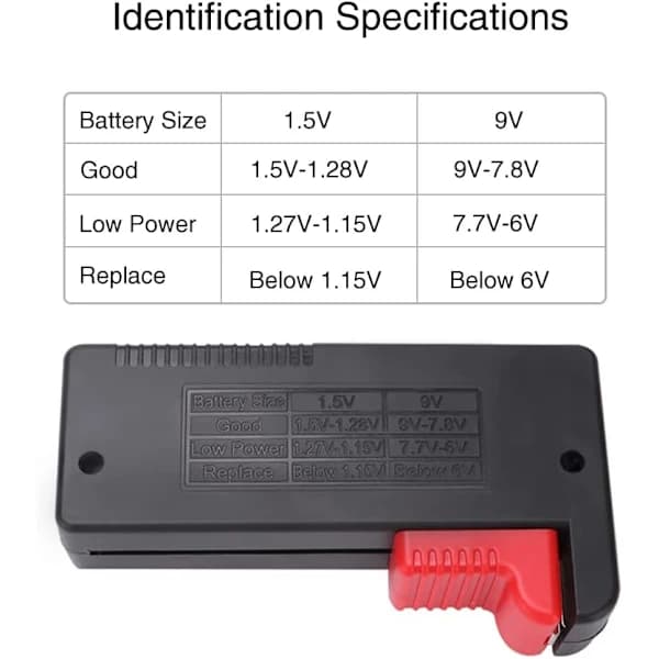 /EA/BT-168D Universal Digital Batteritester Volt Checker, Digital Batteritester, Knapcelle Spændingstester, til AA, AAA, C, D, 9V, 1.5V, Knapcelle B