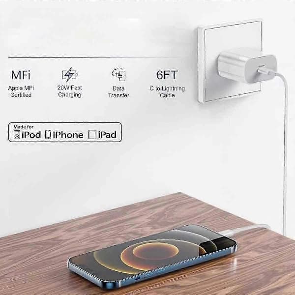 /EA/20W snabbladdare och laddningskabel för iPhone