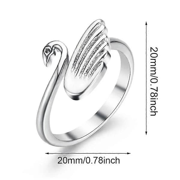 /EA/Justerbar Svan Åben Fingerring Hæklenål Loop Ring Mode Knoring Charms