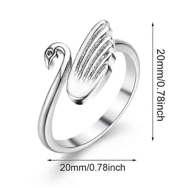 /EA/Justerbar Svan Öppen Fingerring Virknål Loop Ring Mode Knogring Berlocker