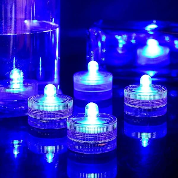 /EA/Blå Vattentät Undervattens Rund Mini LED Tealights Sänkbar