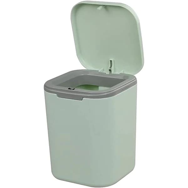 /EA/Mini skrivbords papperskorg med tryckknapp och lock - 1,8 l