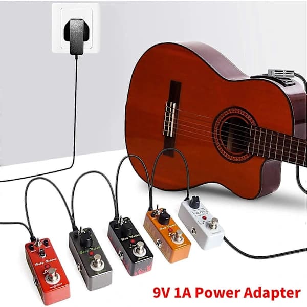 /EA/9V Pedal Strömadapter Gitarr Effekter Strömförsörjning med 5-vägs Daisy Chain Kablar Laddare