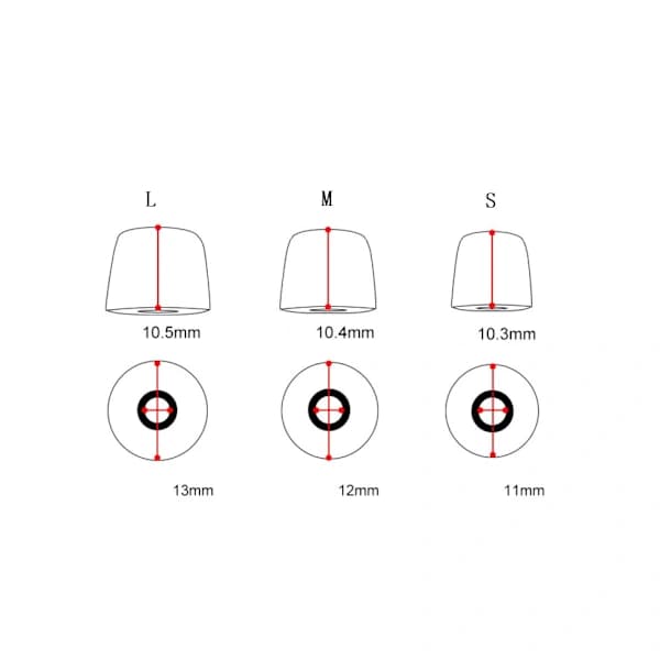 /EA/6 stk. røde memoryskum ørepropper til 4,5-5 mm hovedtelefoner -