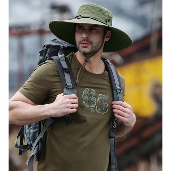 /EA/Bomuldssolhat UV-beskyttelse Sommerhatte Strandhat Safari Bo R