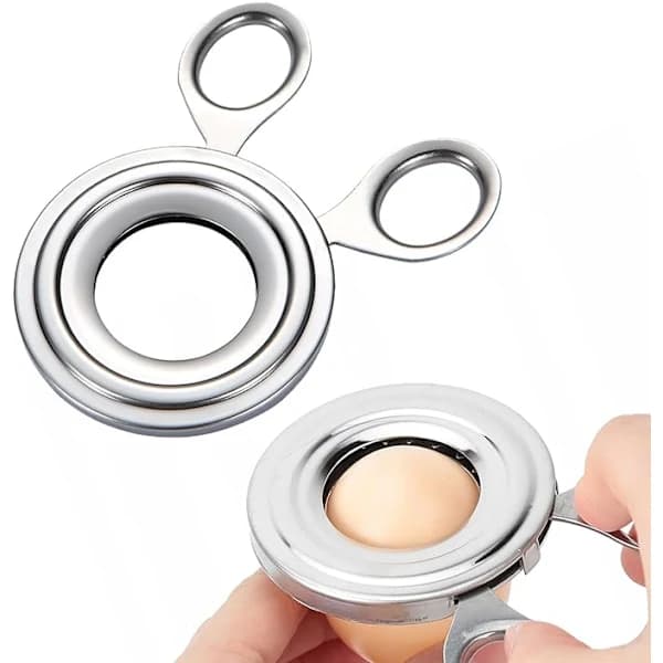 /EA/Eggkutter i rustfritt stål, Eggeåpner, Sølv Eggeskallkutter, Kokt Eggeåpner, Eggeskallkutter, Eggesaks Skallfjerner, Eggkutter for Eggkjøkken