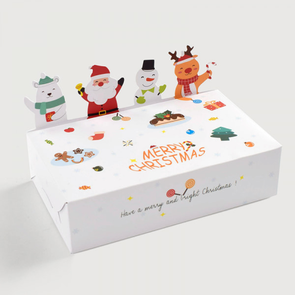 10/20 kpl Merry Christmas Kraft Paper Candy Lahjarasia 3D Eläinkeksirasia 2023valkoinen 20pcs