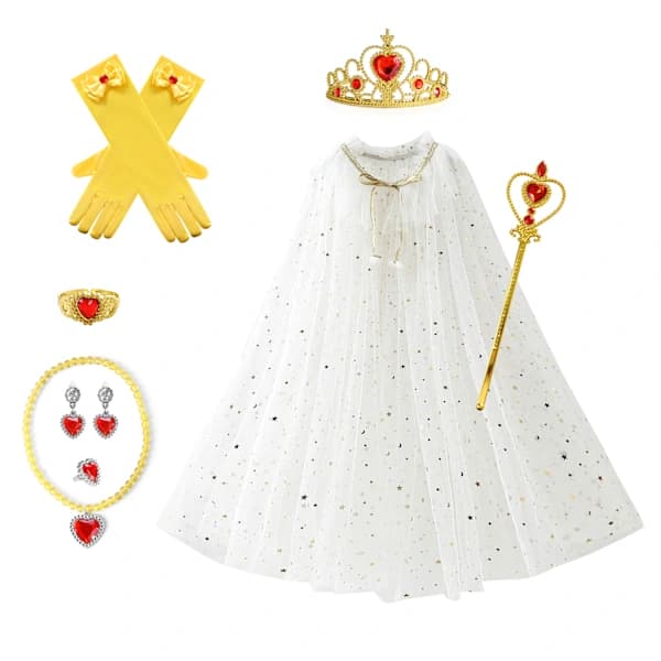 /EA/Prinsessklänning utklädningsklänning cape set för flickor 3-8 år