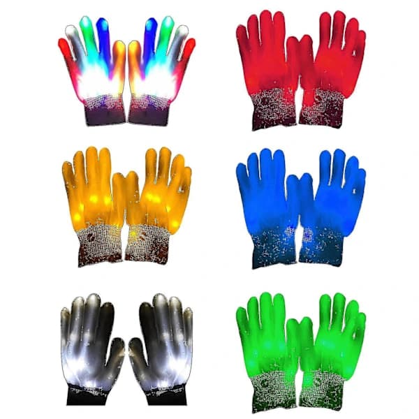 /EA/LED blinkende hansker Glöd 7 moduser Lysende fingerlys Dans Rave Party Barn Blå