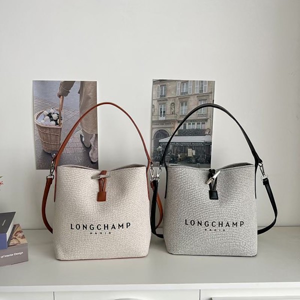Dam Tote Väska med Dragkedja Hinkväska Axelväska med Fickor Casual Crossbody Handväskor med Justerbara Axelremmar Mode Dam Sommar Simplic Brown