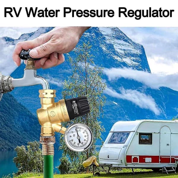 /EA/Vannrykksregulator for campingvogn, justerbart håndtak, vannrykksreduserer, vannrykksregulatorventil