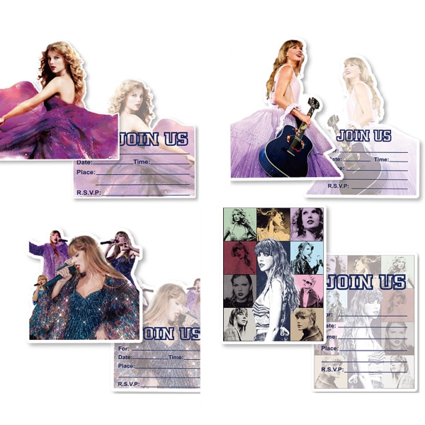 10 pakke Taylor fødselsdagsinvitationskort Taylor invitationskort til børn Taylor fødselsdagsfestartikler D