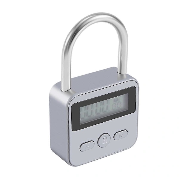 /EA/Metall Timer Lås LCD 99 Timer Maks Timing USB Timer Hengelås, Sølv