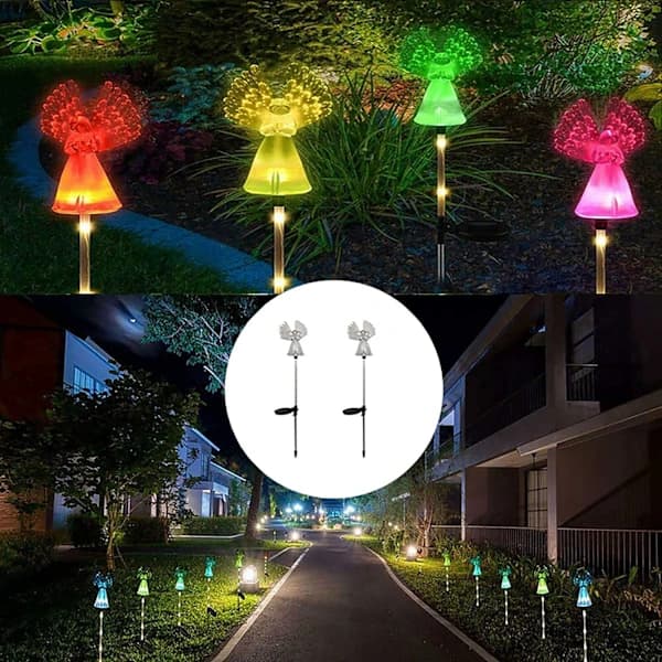 /EA/2 Solcellelamper Utendørs Hage LED-lys Flerfarget Engel Sol
