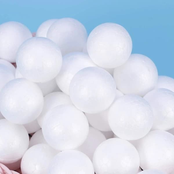/EA/100 Styrofoamkuler Hvite DIY Styrofoamkuler for Kunst og Håndverk