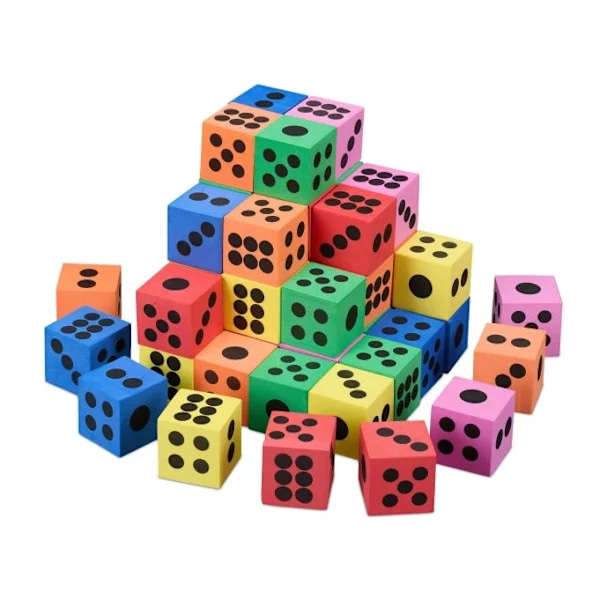 /EA/Farverige bløde terninger 48-pak