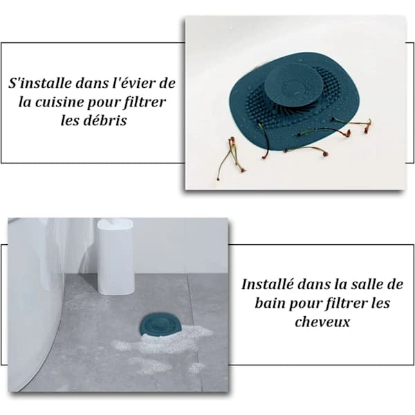 /EA/Kjøkkenvasksil, Universal Silikon Badekarplugg Filterplugg
