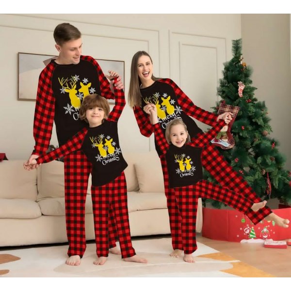 Rutig julpyjamas Familjematchande kläder Sovkläder Xmas Pjs kläder Far 2XL