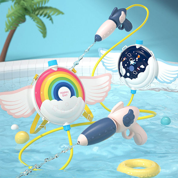 Ryggsäck Vattenpistol Barn Sommar Pool Utomhusleksak Vattenpistol 8m Räckvidd, Barn Sommar Pool Sprayleksak, Justerbar Rem, Ryggsäcksdesignad Vattenskjutare