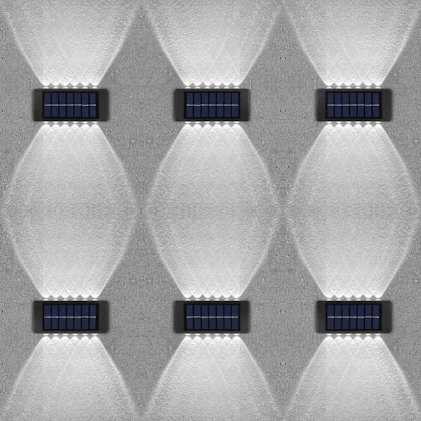 /EA/8-pak solcellelamper til udendørs brug, 6 LED vandtætte solcellelamper til hegn