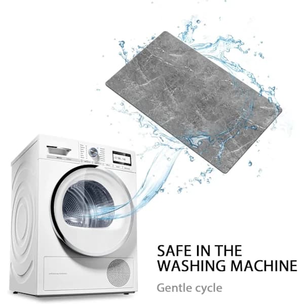 /EA/Skridsikker bademåtte, marmor bademåtte, ekstra absorberende sort bad