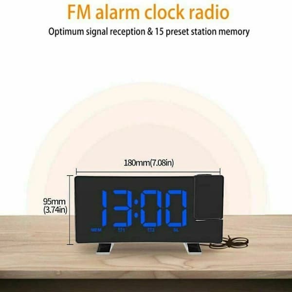 /EA/763-5 Blå LED Digital Väckarklocka Mode Kreativ Present Student Skrivbordsklocka Rektangulär Digital klocka,