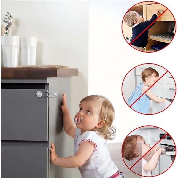 /EA/Babyskydd dörrlås, 8 plast babyspärrar, babyskydd dörr