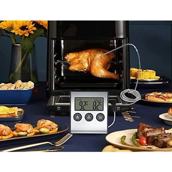 /EA/BBQ-termometer - BBQ-termometer til kød og madlavningssondetermometer med timer til temperaturmåling
