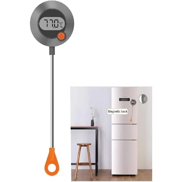 /EA/Kötttermometer, Grilltermometer, Digital Termometer för Matlagning, Stektermometer, Snabbavläsning, Vattentät, LCD-skärm, Magnet, Köksverktyg