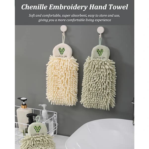 /EA/Chenillehanddukar med hängande öglor, mjuka absorberande mikrofiber