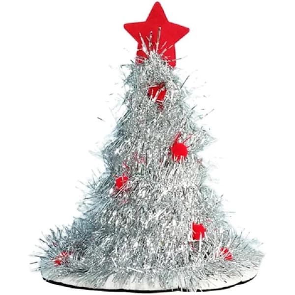 /EA/##/(Sølv uden lamper) Juletræshat, børns julehat##/