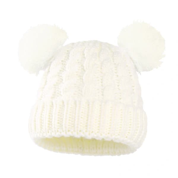 /EA/Baby Tröja Mössa Dubbel Boll Barnmössa Höst Och Vinter Varm