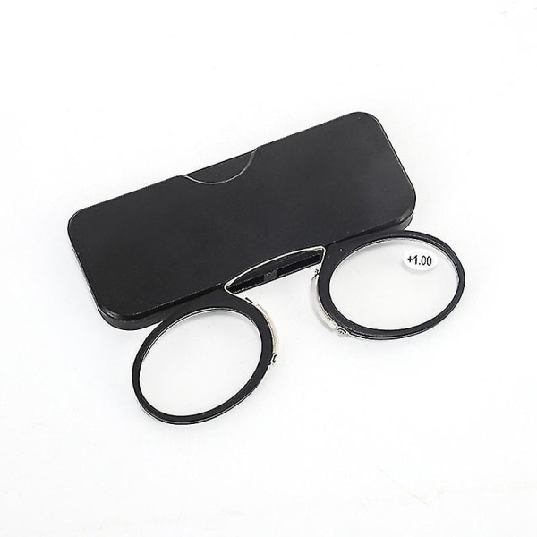 Mini Clip Nose Bridge -lukulasit 1.0–2.5 Kannettavat Presbyopic Mustat lasit 2