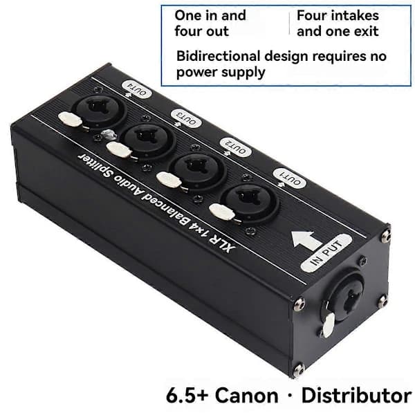 /EA/XLR 1x4 Balansert Lydsplitter Lydsignalsplitterboks
