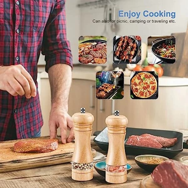 /EA/ 2 st peppar- och saltkvarnar, salt- och pepparkvarnar i trä