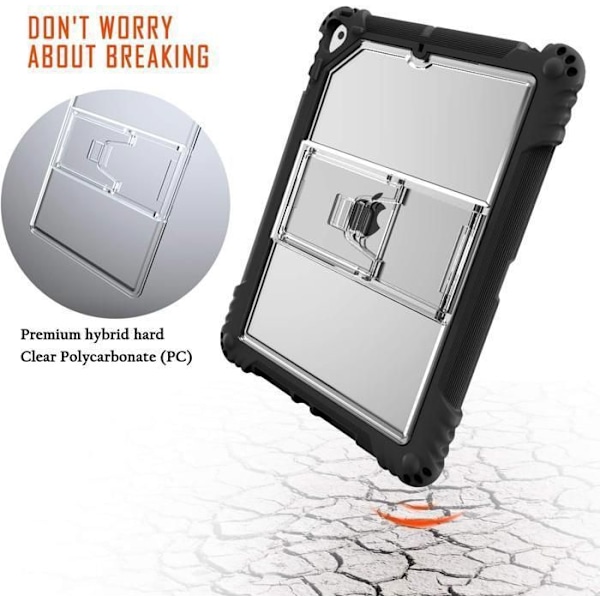 Coque Barn iPad 7:e/8:e/9:e (10.2"), iPad Air 3 och iPad Pro 2 (10.5"), Stötbeständig Fodral för iPad 10.2 Tum, 10.5 Tum, (Svart) svart