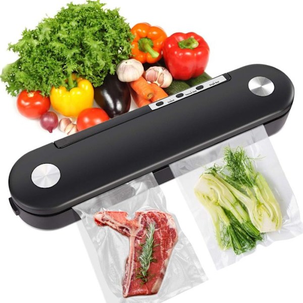 Maskin Sous Vide 4 i 1, Apparaten för Vakuumförpackning i Matlagning och Förvaring, Inklusive Vakuumpåsar och Vakuumrulle Svart