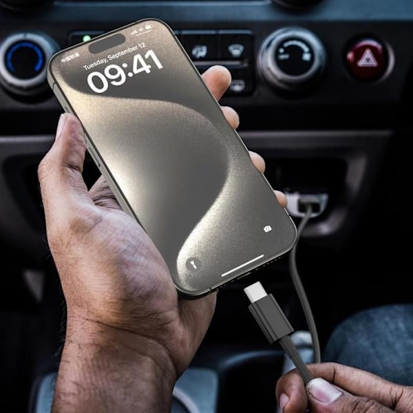 USB-C-kabel för iPhone 16 15 Snabb och Android - Laddkabel Typ USB-C Svart, 2 Meter - TOPESCT