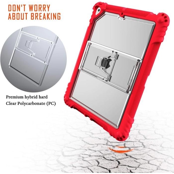 Coque Barn iPad 7:e/8:e/9:e (10.2"), iPad Air 3 och iPad Pro 2(10.5"), Stötsäker Etui för iPad 10.2 Tum, 10.5 Tum, (Röd) Röd
