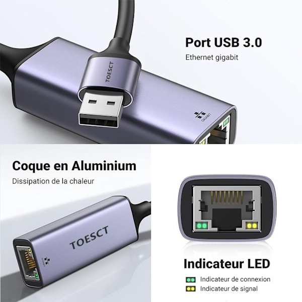 USB-adapter till Ethernet RJ45 Nätverk Kompatibel med Switch Mi Box S 4 3 MacBook, Windows 11 10 8,1 8 MacOS Android - TOPESCT